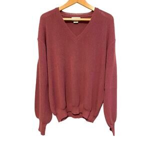 Tuttle Golf Collection purple pullover sweater alpaca V-neck solid Size L